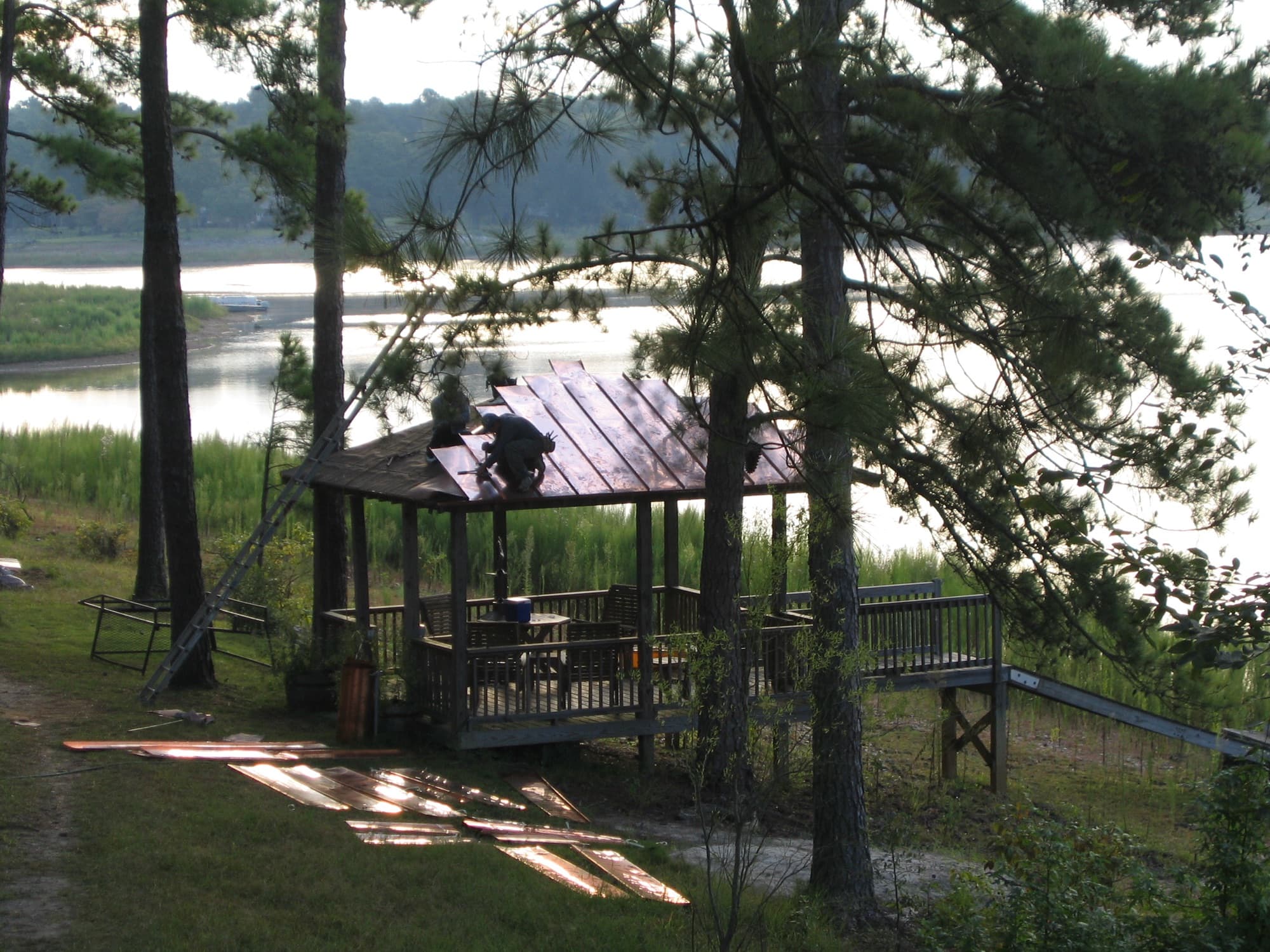 Lake Cabin and Outbuildings - Copper Roofing by Palmetto State Roofing